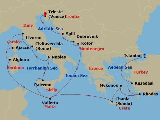 Cruise Itinerary Map