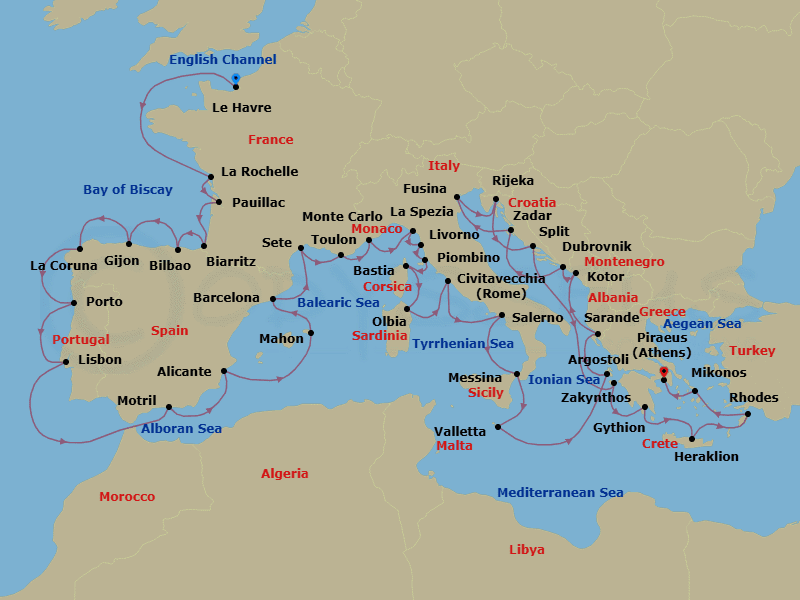Cruise Itinerary Map
