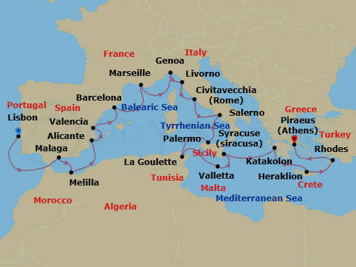 Cruise Itinerary Map