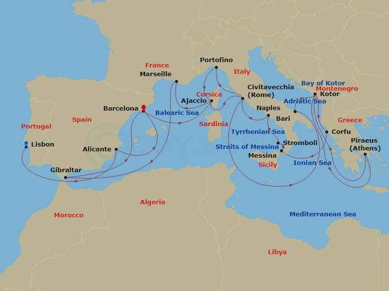Cruise Itinerary Map