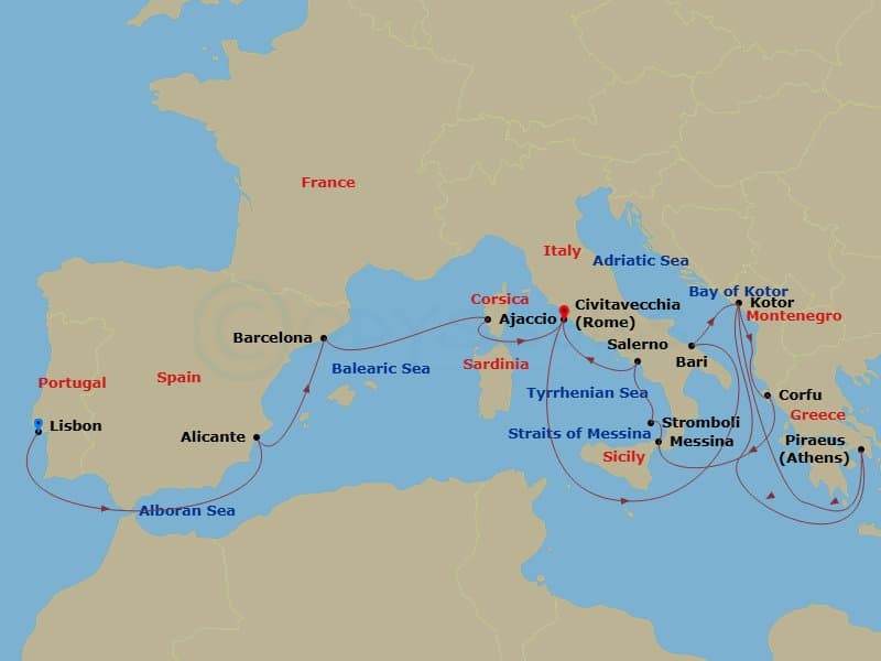 Cruise Itinerary Map