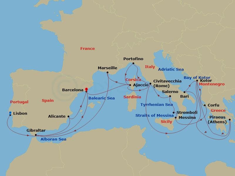Cruise Itinerary Map