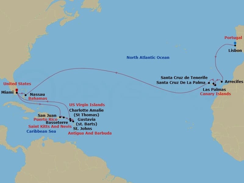 Cruise Itinerary Map