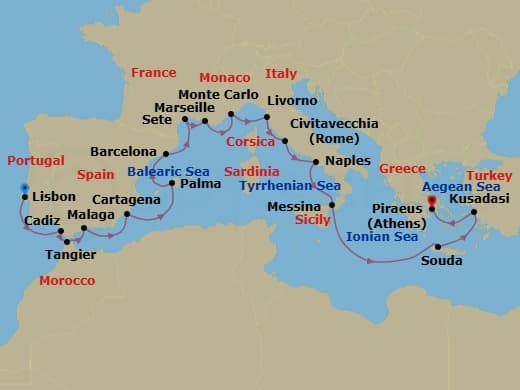 Cruise Itinerary Map