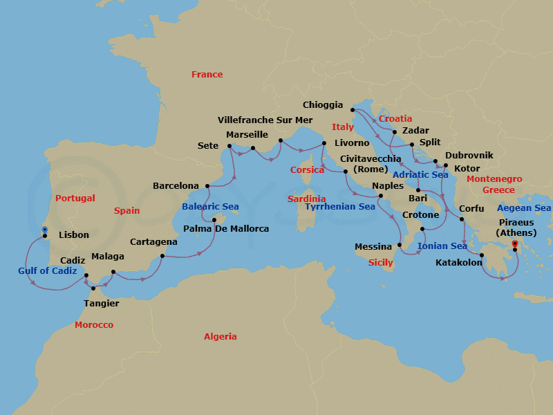 Cruise Itinerary Map