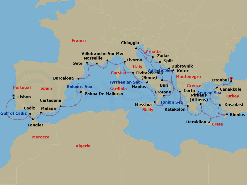 Cruise Itinerary Map
