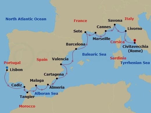 Cruise Itinerary Map