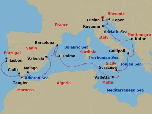 Cruise Itinerary Map
