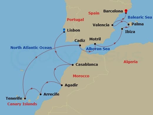 Cruise Itinerary Map