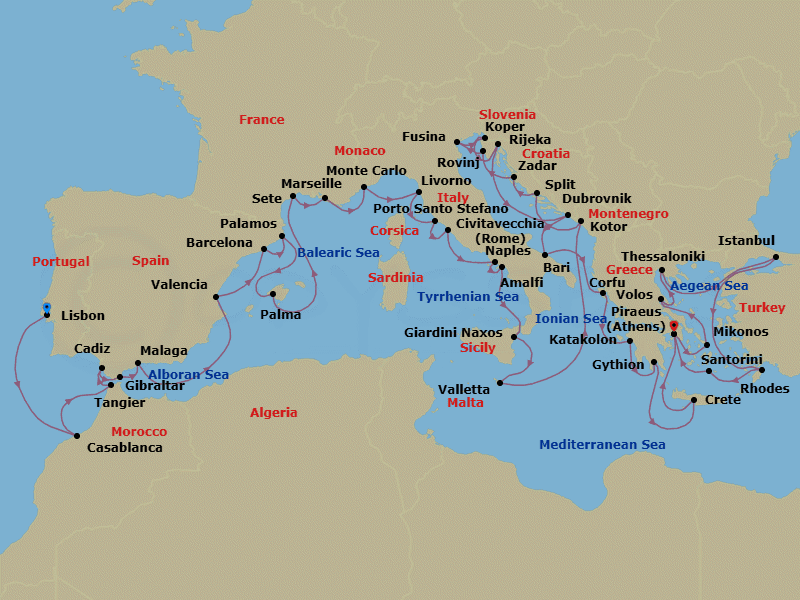 Cruise Itinerary Map