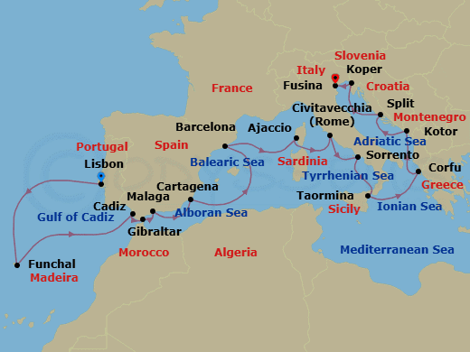 Cruise Itinerary Map