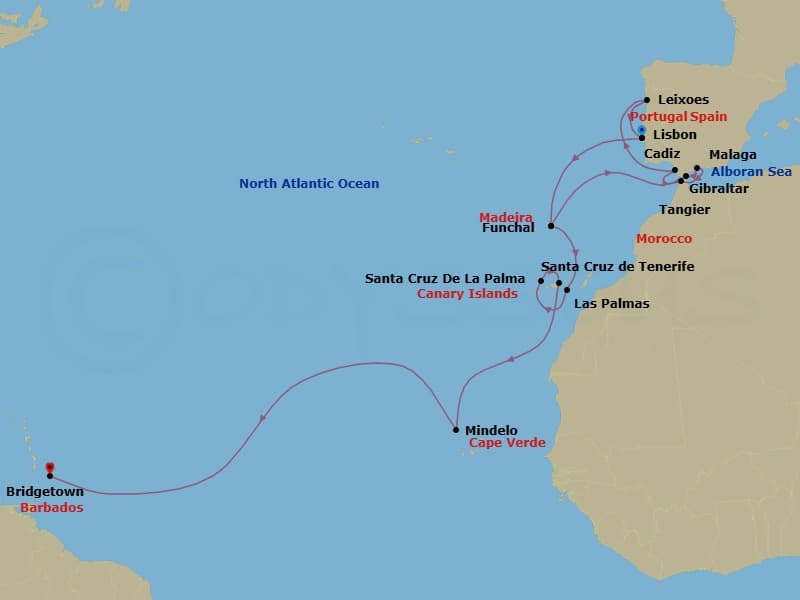 Cruise Itinerary Map