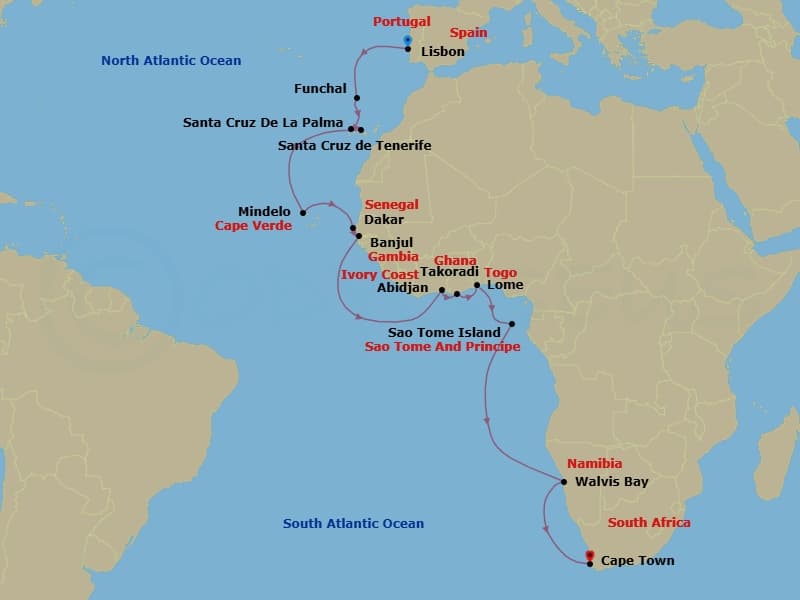 Cruise Itinerary Map