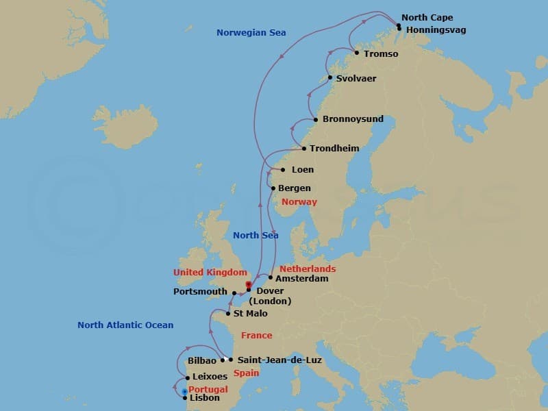 Cruise Itinerary Map
