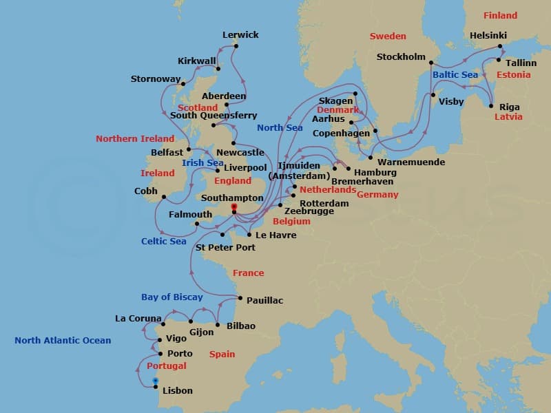 Cruise Itinerary Map