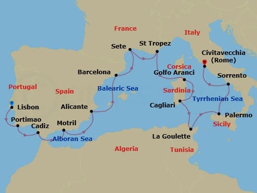 Cruise Itinerary Map