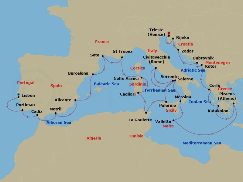 Cruise Itinerary Map