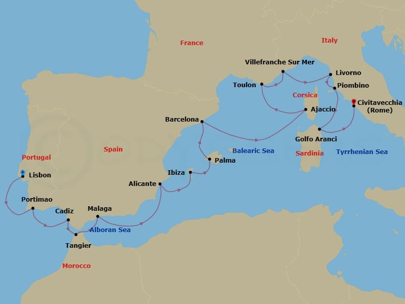 Cruise Itinerary Map