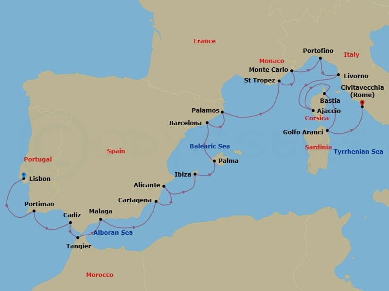 Cruise Itinerary Map