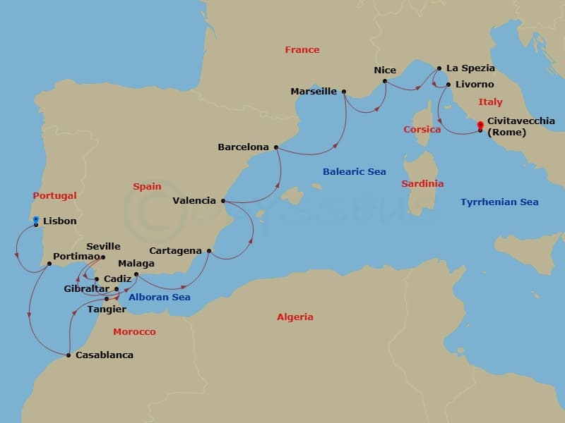 Cruise Itinerary Map