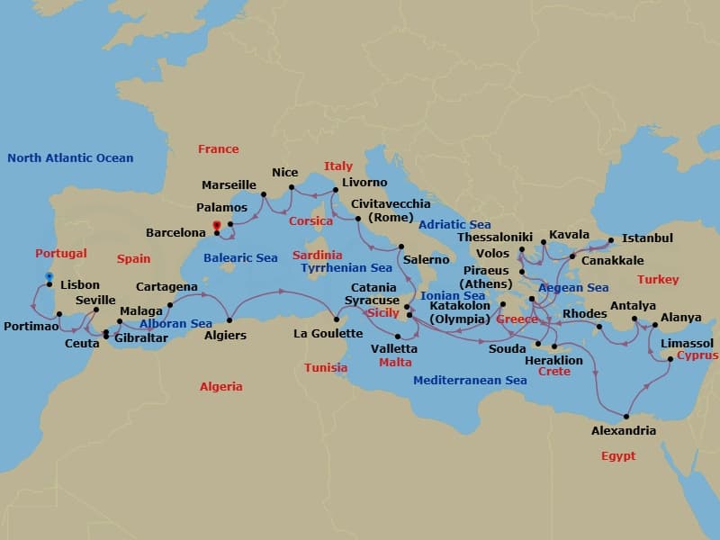 Cruise Itinerary Map