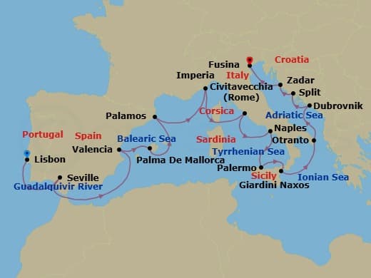 Cruise Itinerary Map