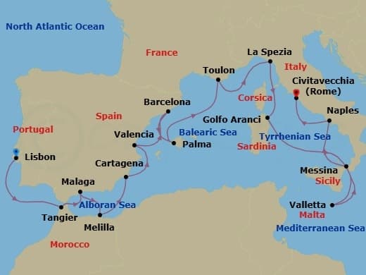 Cruise Itinerary Map