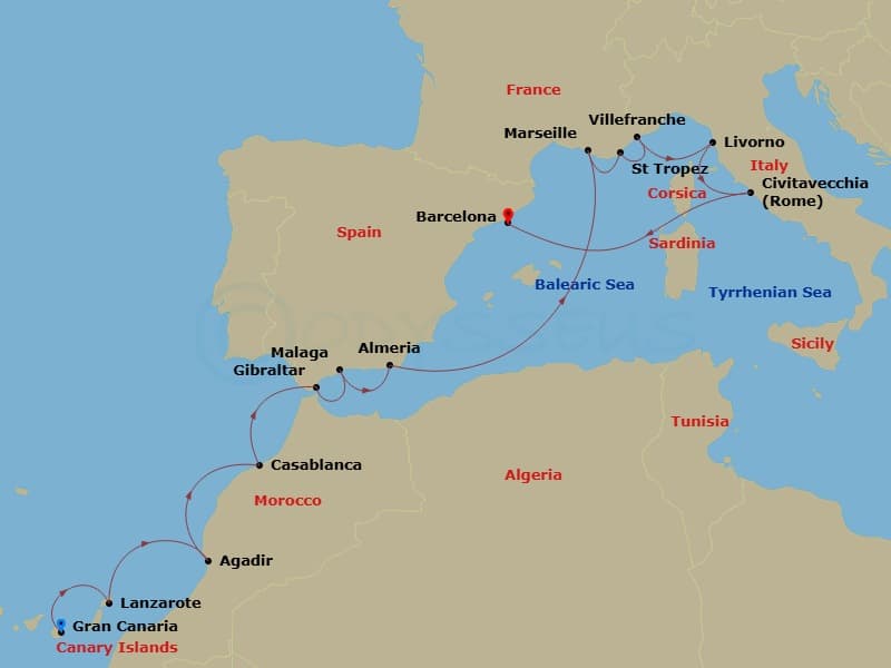 Cruise Itinerary Map