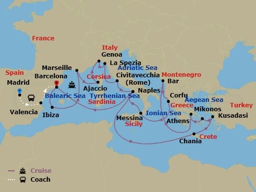 Cruise Itinerary Map