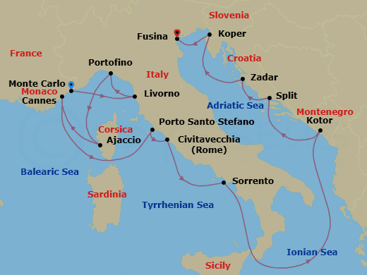 Cruise Itinerary Map