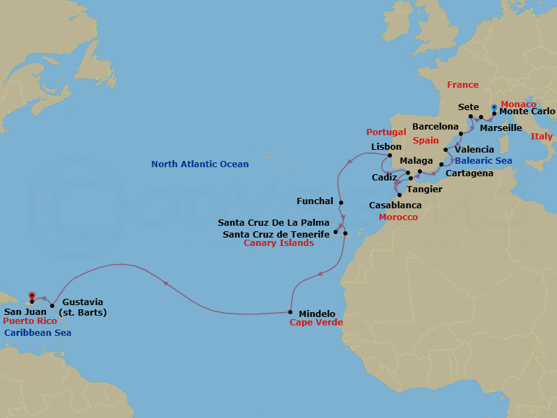 Cruise Itinerary Map