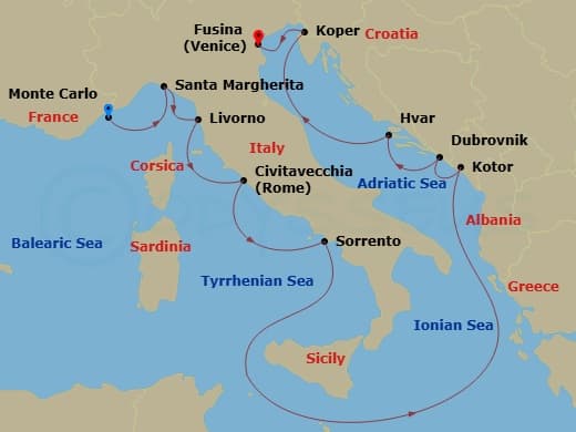 Cruise Itinerary Map