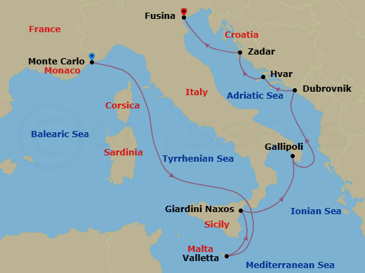 Cruise Itinerary Map