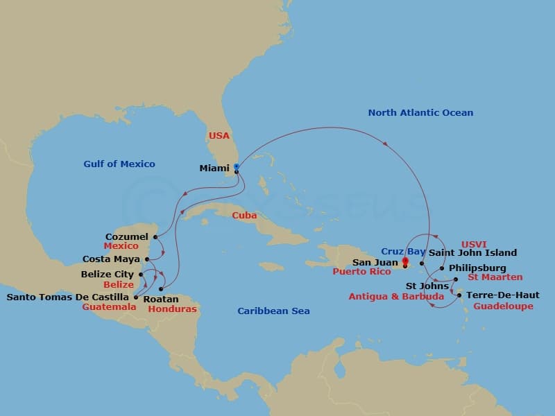 Cruise Itinerary Map
