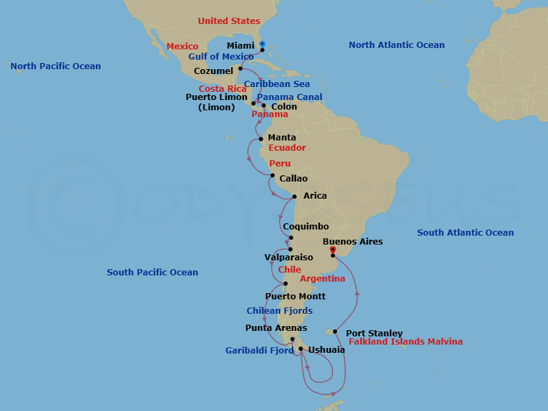 Cruise Itinerary Map