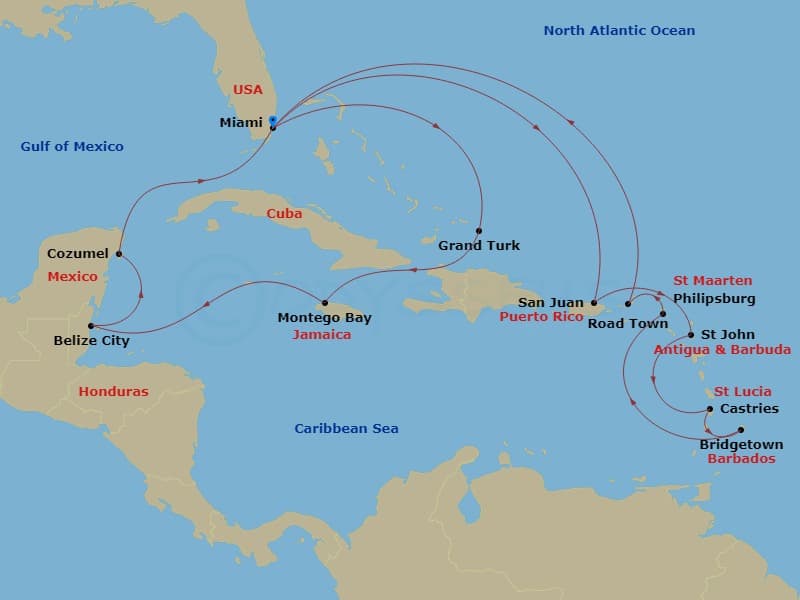Cruise Itinerary Map