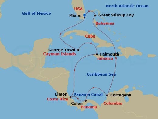 Cruise Itinerary Map