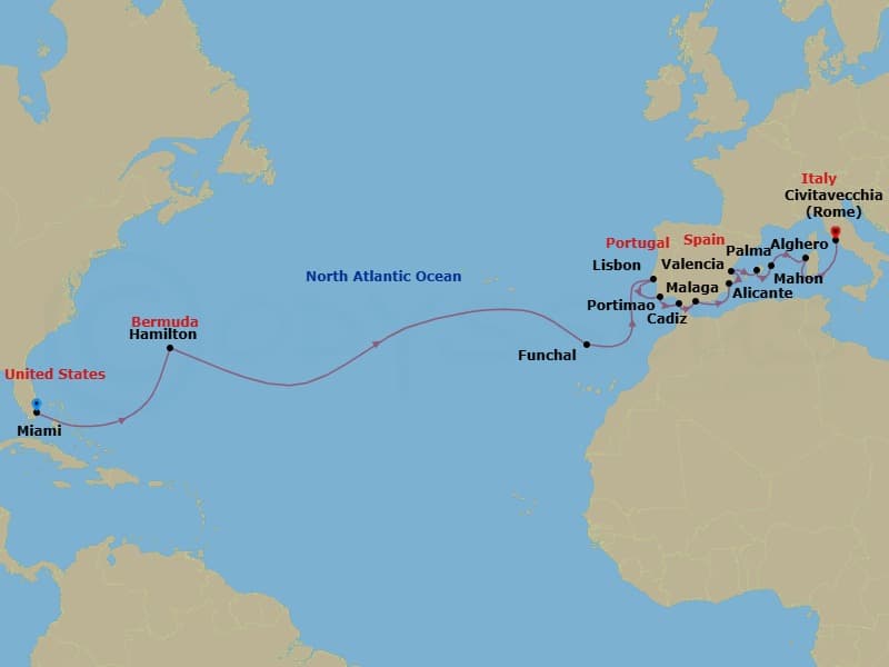 Cruise Itinerary Map
