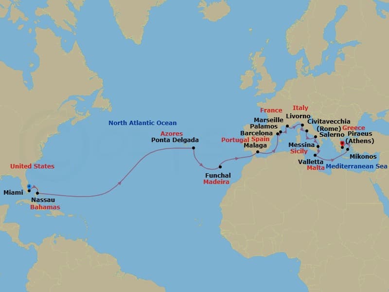 Cruise Itinerary Map