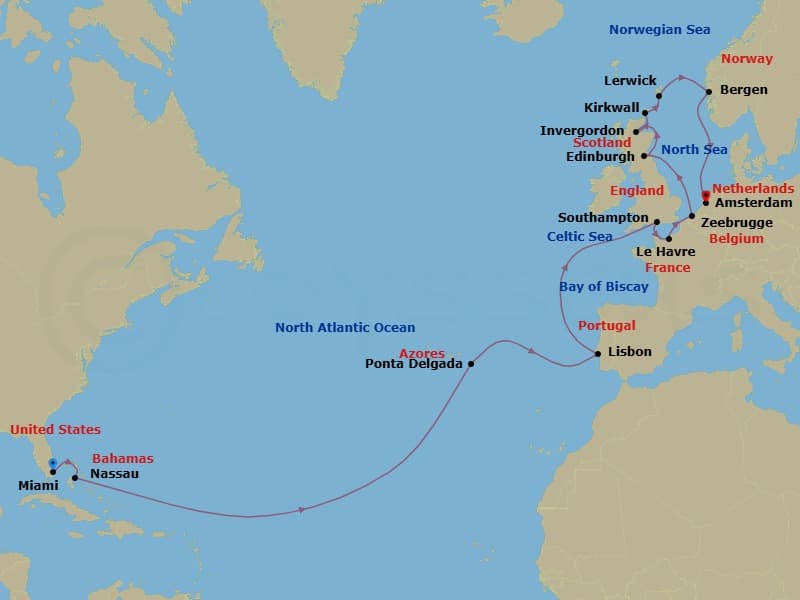 Cruise Itinerary Map