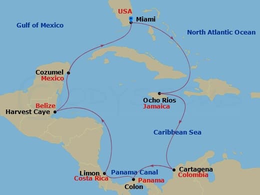 Cruise Itinerary Map