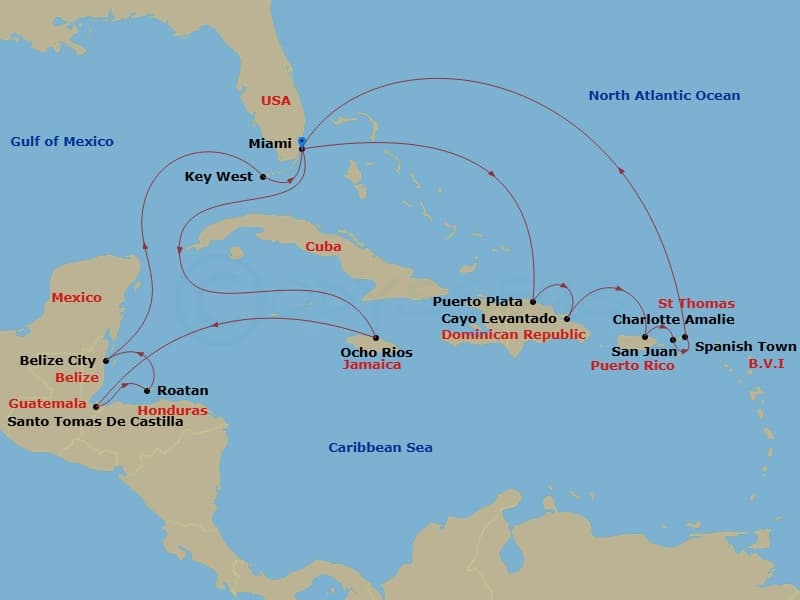 Cruise Itinerary Map