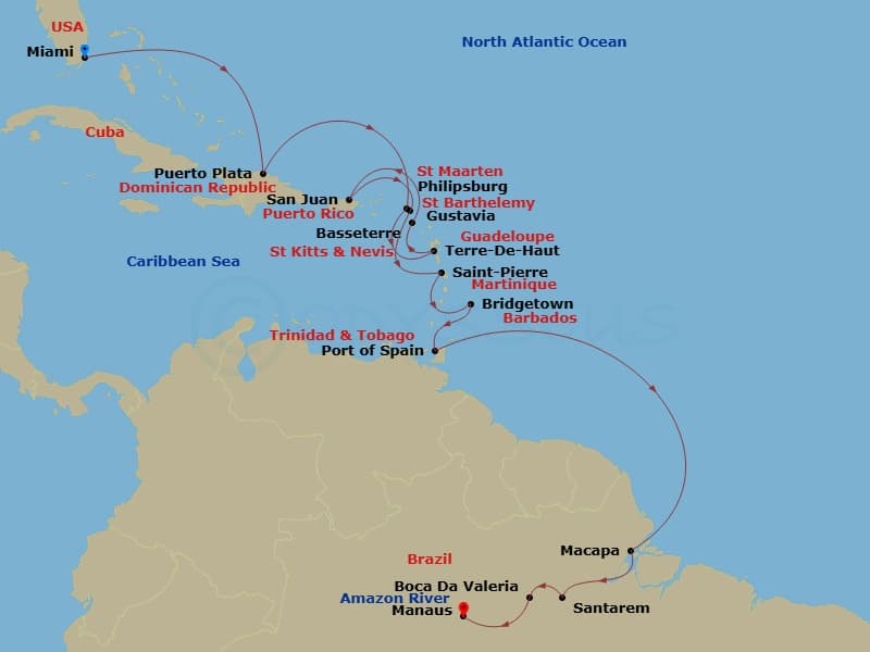 Cruise Itinerary Map