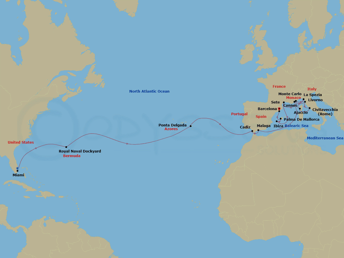 Cruise Itinerary Map