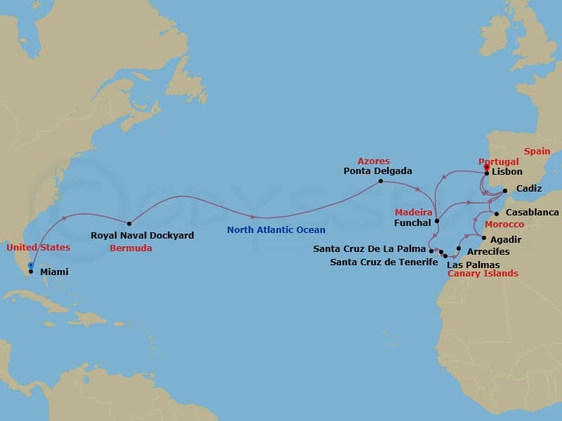 Cruise Itinerary Map