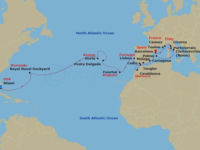 Cruise Itinerary Map