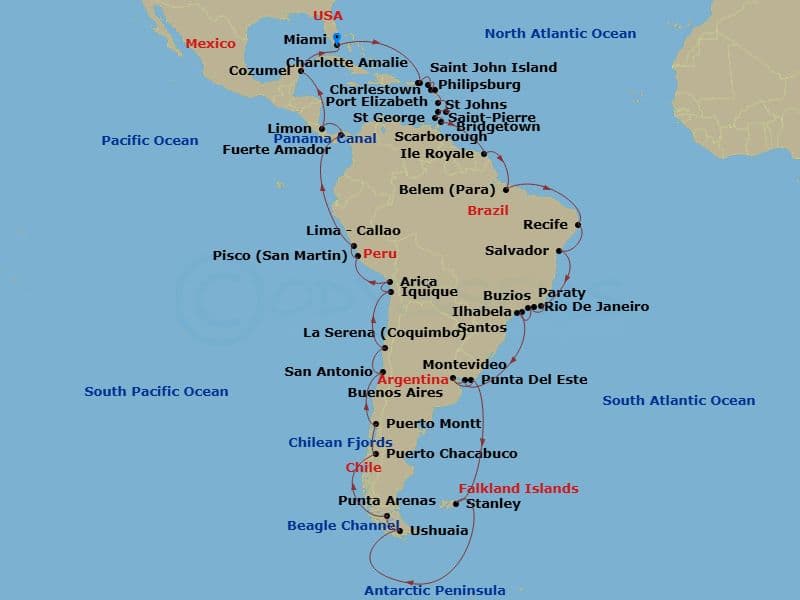 Cruise Itinerary Map
