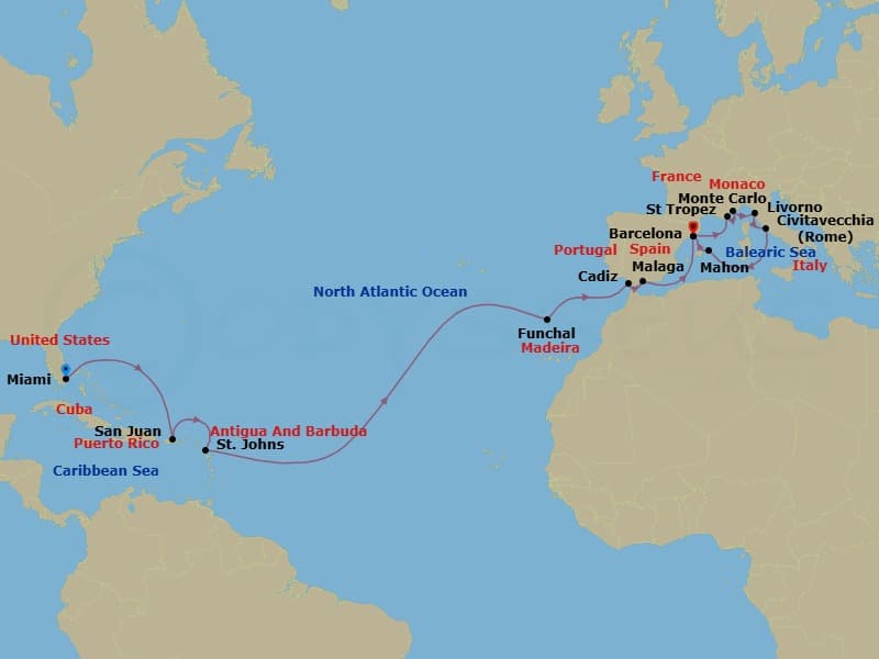 Cruise Itinerary Map