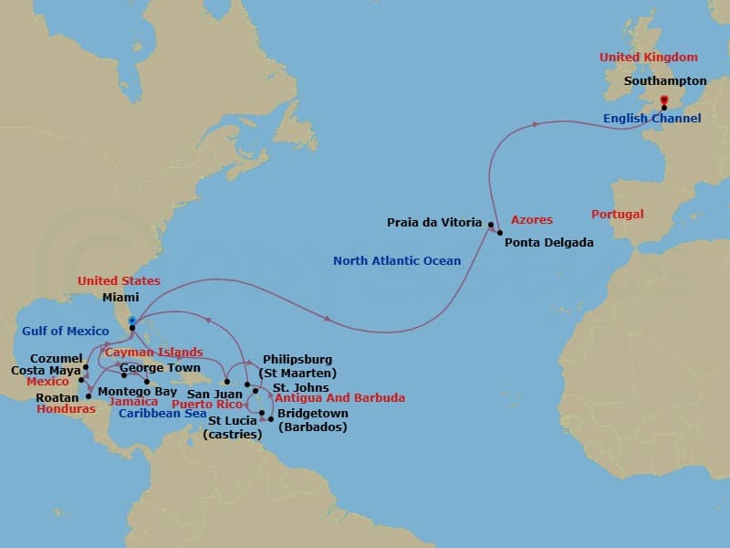 Cruise Itinerary Map