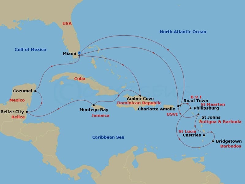 Cruise Itinerary Map